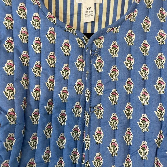 Blue Patterned Quilted Jacket - Picture 2 of 4